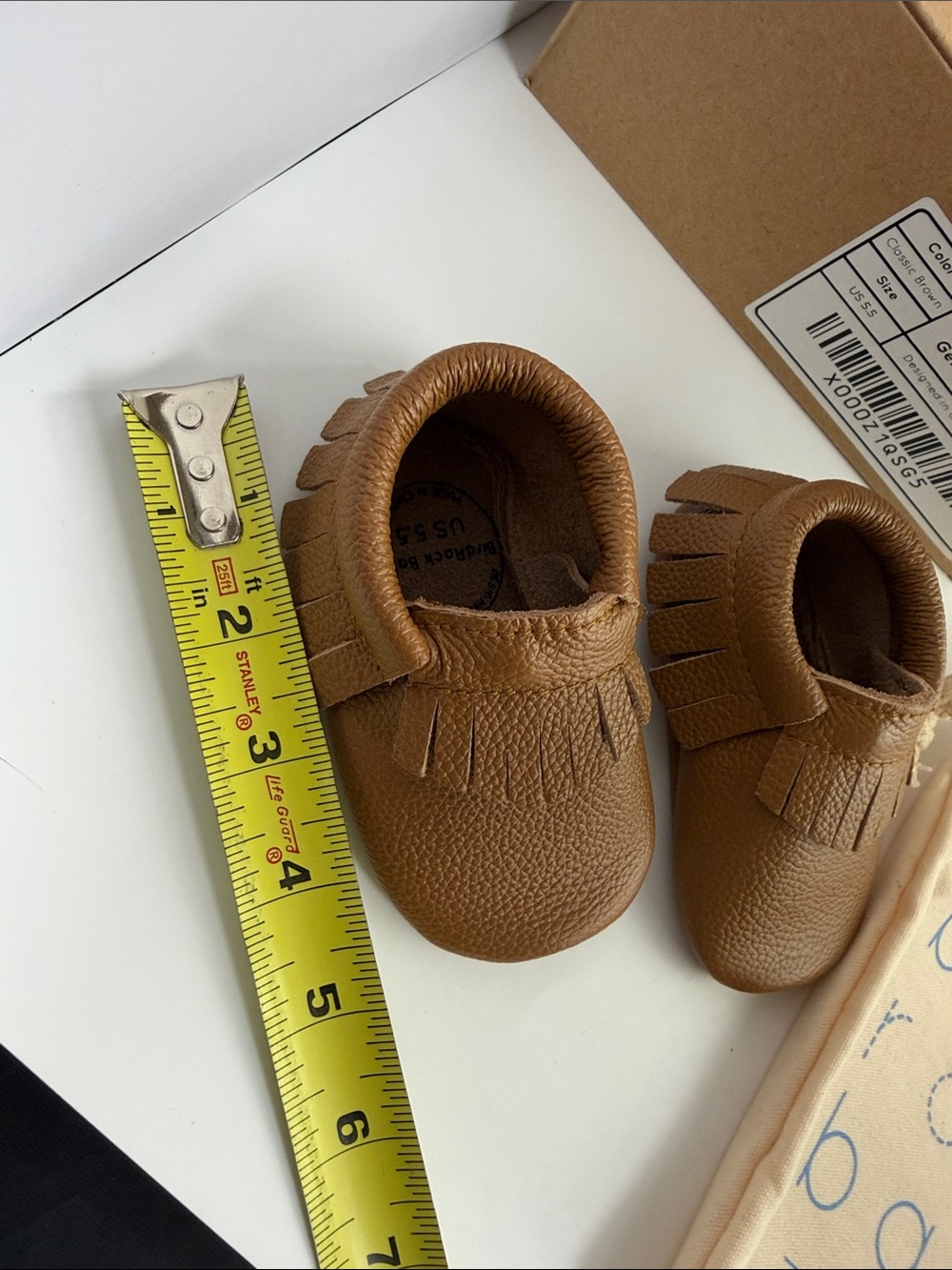 Bird Rock Baby Leather Moccasins New in Box Size 5.5 - Picture 6 of 14